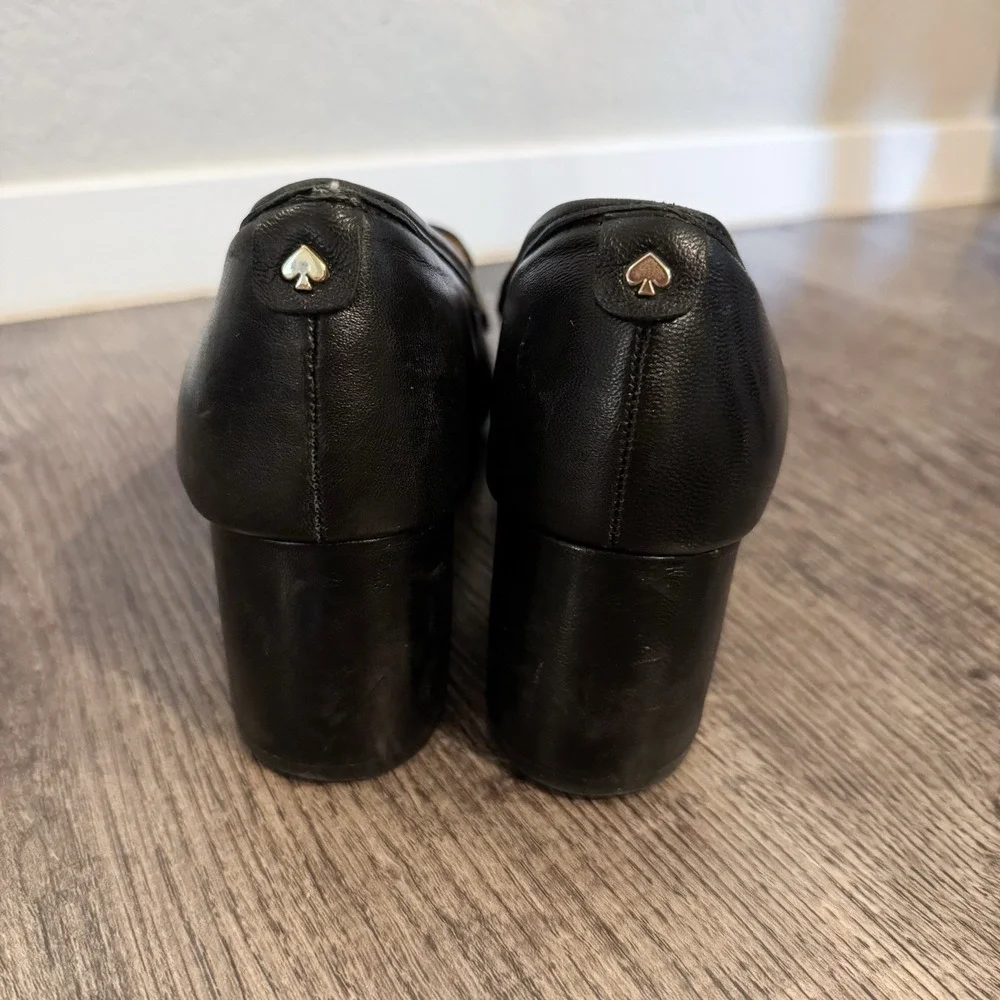 Kate Spade Loafers‎ Women's 8.5 M Loafer Heels Black Leather